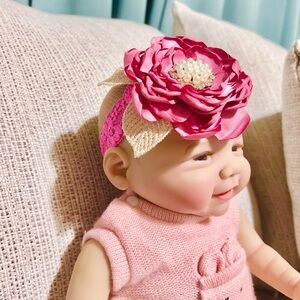 Pink Floral Baby Headband